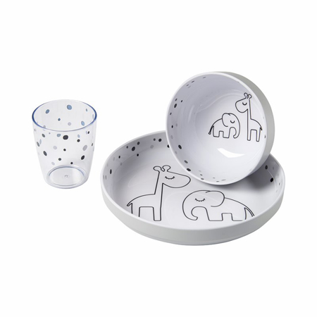 Picture of Done by Deer® Yummy mini dinner set Dreamy dots Grey