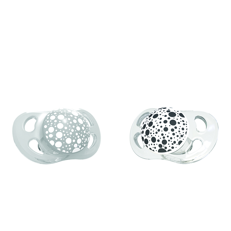 Picture of Twistshake®  2x Pacifier Grey&White (0+/6+)  - 0-6 M