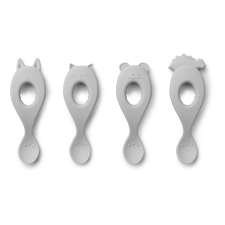 Picture of Liewood® Liva silicone spoon 4-pack Dumbo Grey