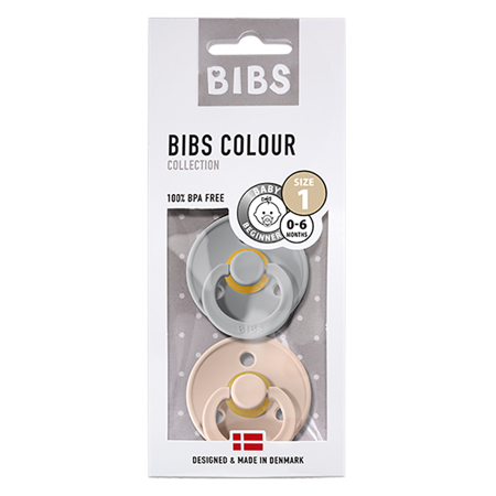Bibs® Natural Rubber Baby Pacifier Blush & Cloud 1 (0-6m)