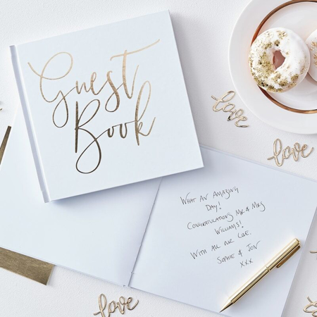 Picture of Ginger Ray® Guest Book Gold Foiled