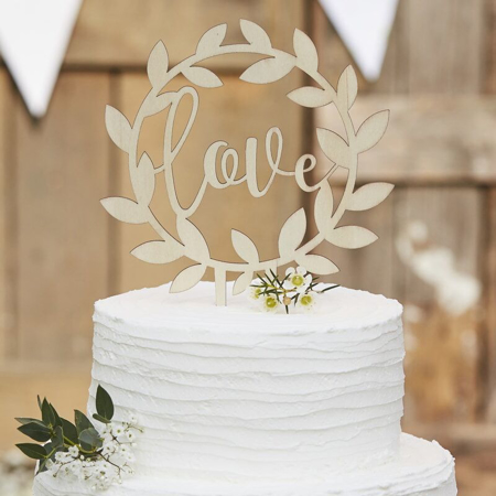 Picture of Ginger Ray® Cake Topper Wooden Love