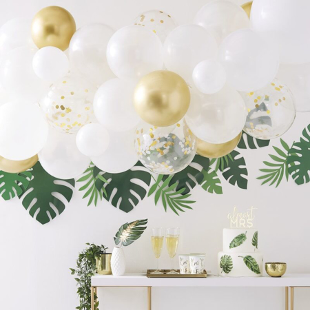 Picture of Ginger Ray® Gold Chrome Balloon Arch with Eucalyptus
