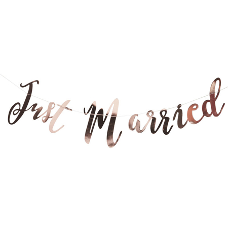 Ginger Ray® Backdrop - Just Married - Rose Gold