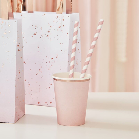 Picture of Ginger Ray® Pink Stripe Paper Straws 20pcs