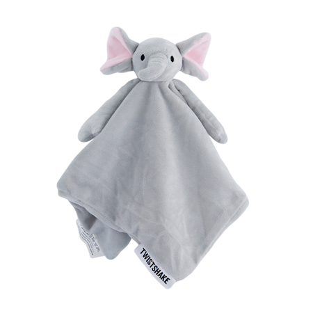 AtoZ My first elephant shake to rattle comfort blanket pink or blue 