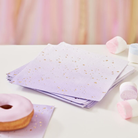 Picture of Ginger Ray® Gold foiled Lilac Ombre Napkins
