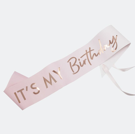 Ginger Ray® Its My Birthday Pink Ombre Rose Gold Birthday Sash