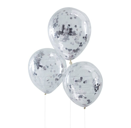 Ginger Ray® Silver Confetti Balloons