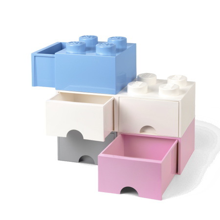 Picture of Lego® Storage Box with Drawers 4 Light Purple