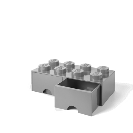 Lego® Storage Box with Drawers 8 Medium Stone Grey