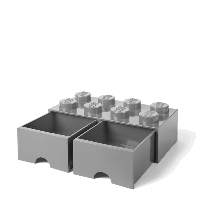 Picture of Lego® Storage Box with Drawers 8 Medium Stone Grey