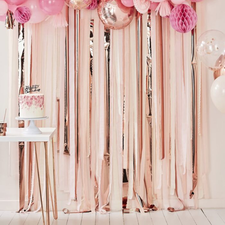 Picture of Ginger Ray® Pink & Rose Gold Party Streamer Backdrop