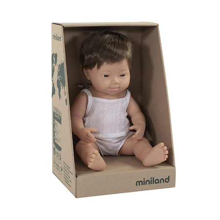 Miniland® Down Syndrome Baby Doll Caucasian Boy 38cm