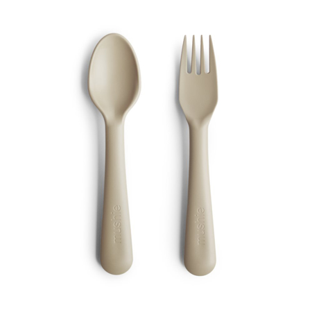 Picture of Mushie® Fork & Spoon Vanilla