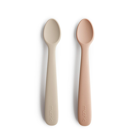 Picture of Mushie® Silicone Feeding Spoons Blush/Shifting Sand 2-Pack