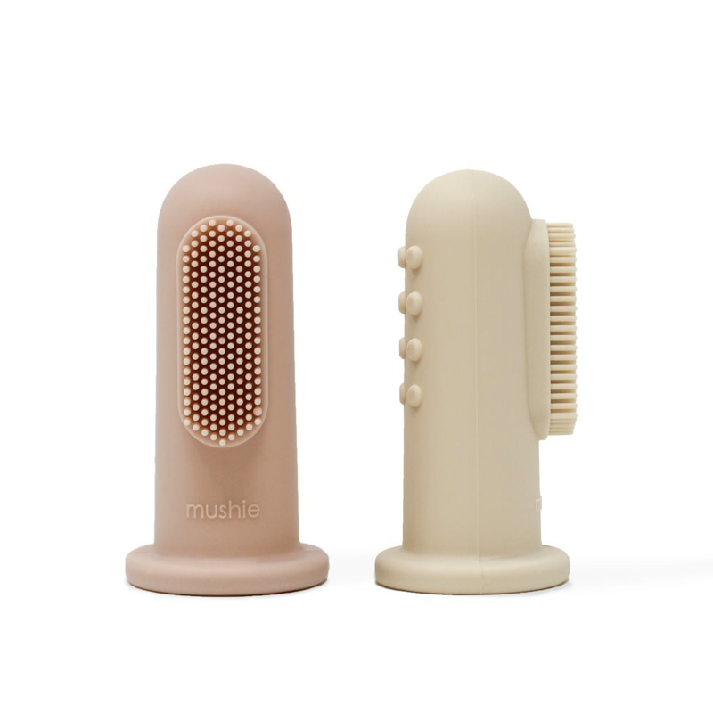 Picture of Mushie® Finger Toothbrush Blush/Shifting Sand
