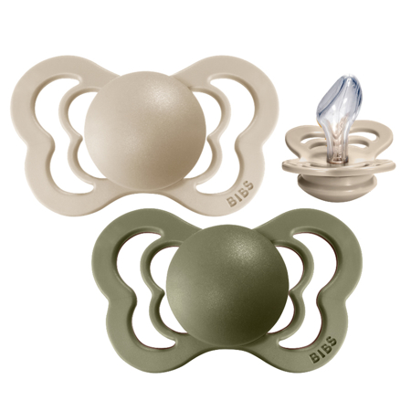 Picture of Bibs® Baby Pacifier Couture Silicone Olive & Vanilla 1 (0-6m)