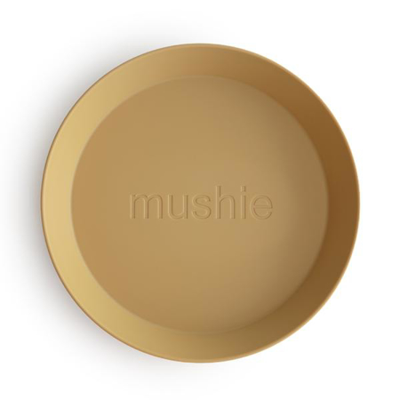 Mushie® Round Dinnerware Plate Set of 2 Mustard
