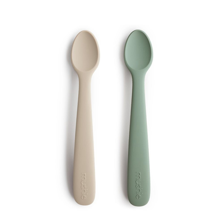 Picture of Mushie® Silicone Feeding Spoons Cambridge Blue/Shifting Sand