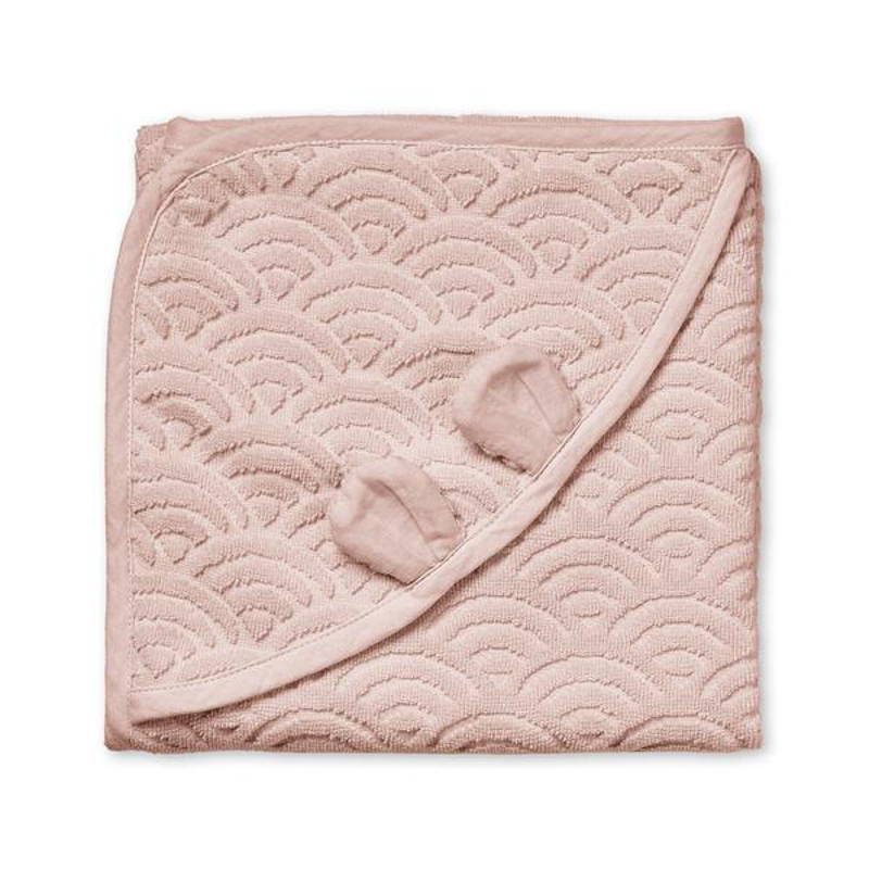 Picture of CamCam® Towel Junior Hooded w/ ears GOTS Dusty Rose 80x80