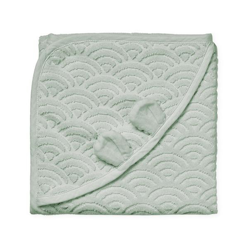 Picture of CamCam® Towel Junior Hooded w/ ears GOTS Dusty Green 80x80