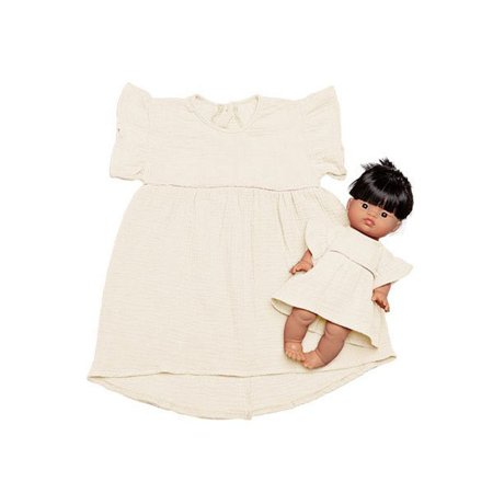 Minikane® Duo Collection DAISY Cotton Dress Ecru 3-4 L
