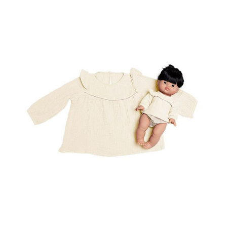 Picture of Minikane® Duo Collection MARINA blouse in cotton double gauze Ecru