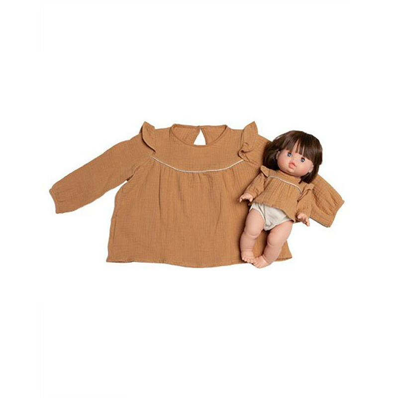 Picture of Minikane® Duo Collection MARINA blouse in cotton double gauze Camel