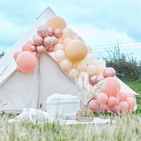 Picture of Ginger Ray® Balloon Arch Kit Luxe Peach, Nude & Rose Gold