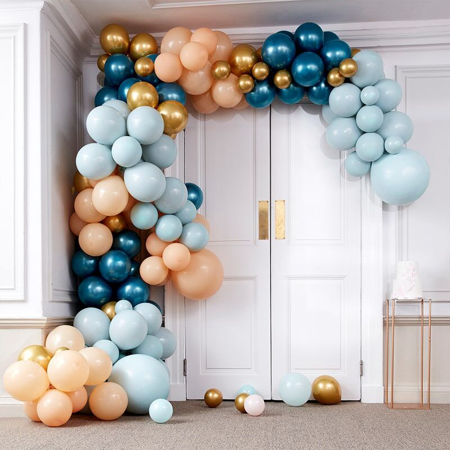 Picture of Ginger Ray® Balloon Arch Kit Luxe Teal & Gold Chrome