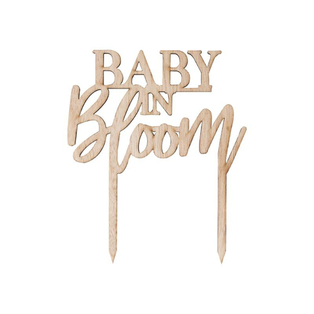 Ginger Ray® Wooden Baby Shower Cake Topper Baby in Bloom