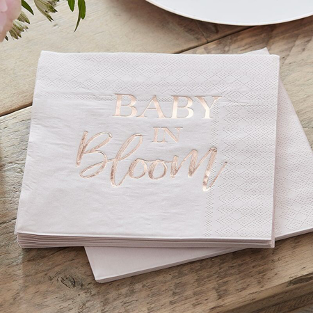 Picture of Ginger Ray® Baby Shower Napkins Baby in Bloom