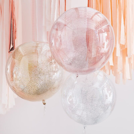 Picture of Ginger Ray® Balloons Mix It Up Mixed Metallics Orb Glitter
