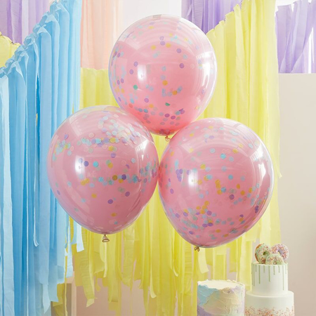 Picture of Ginger Ray® Confetti Balloons Pastel Pink
