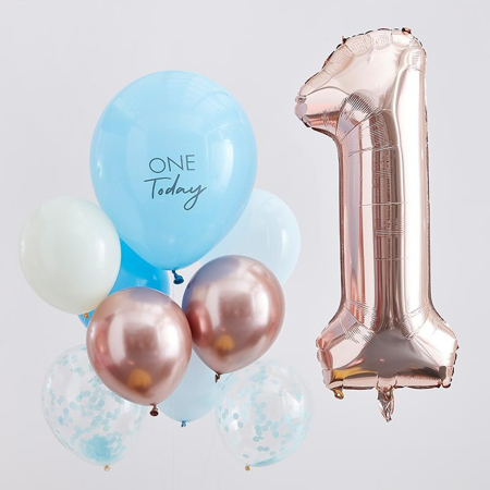 Picture of  Ginger Ray® Balloons  Mix It Up  Blue and Rose Gold 1 Today 