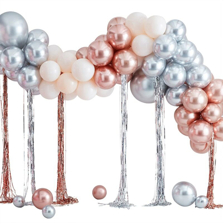 Ginger Ray®  Ballon arch with Steamers Mix it Up Mixed Metallics
