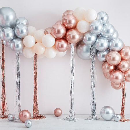 Picture of Ginger Ray®  Ballon arch with Steamers Mix it Up Mixed Metallics