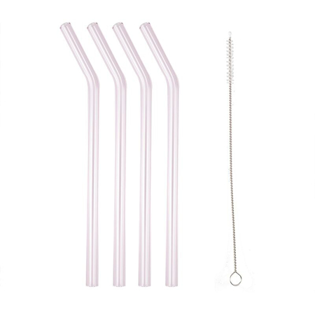 Ginger Ray® Pink Glass Reusable Straws 4pcs