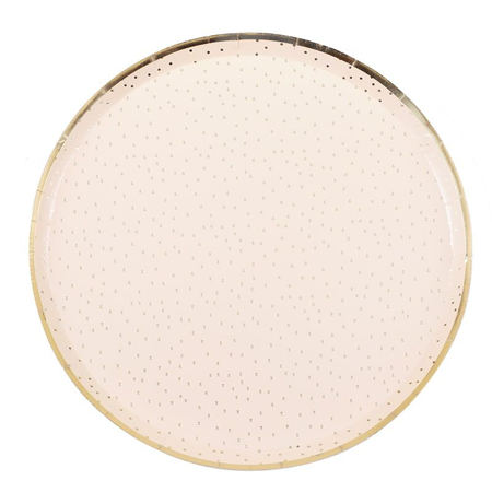 Ginger Ray® Peach Gold foil Happy Birthday plates