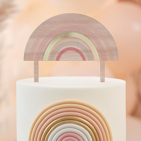 Picture of Ginger Ray® Wooden Rainbow Happy Everything Topper
