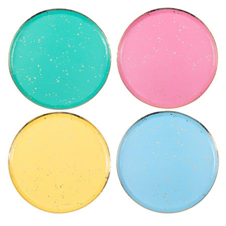 Ginger Ray® Pastel paper plates Mix It Up Flecked Rainbow 8 pcs