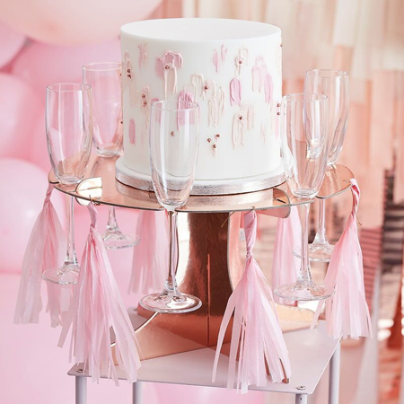 Picture of Ginger Ray® Cake stand  with drink holders Rose Gold  