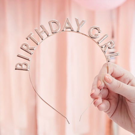 Picture of Ginger Ray® Headband Birthday Girl Rose Gold