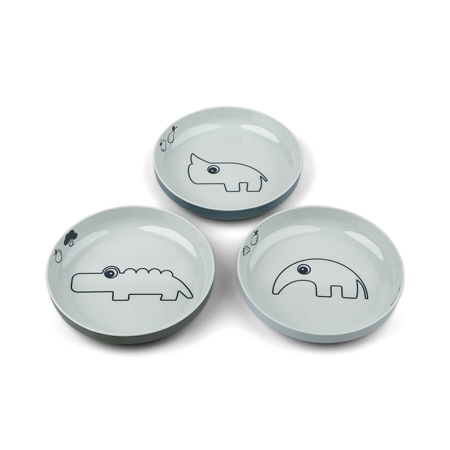 Picture of Done by Deer® Yummy mini plate 3-pack Deer friends Blue