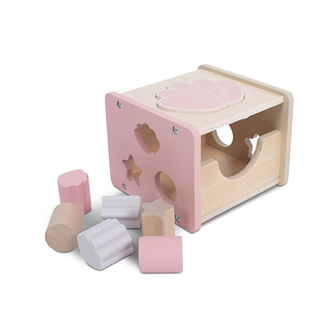 Picture of Jollein® Wooden Blocks Shape Sorter Shell Pink
