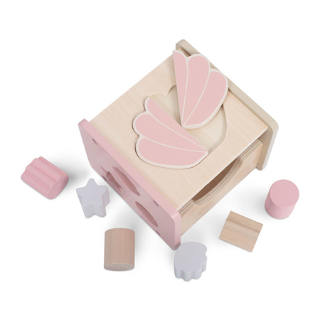 Jollein® Wooden Blocks Shape Sorter Shell Pink