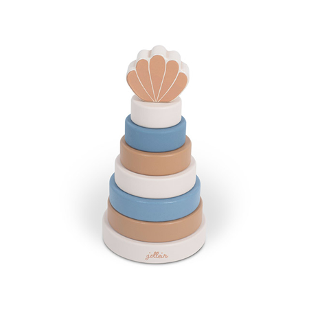 Picture of Jollein® Wooden Stacking Tower Shell Blue