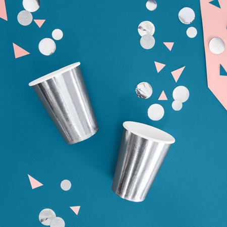 Party Deco® Cups silver 6 pc.