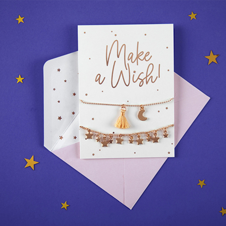 Party Deco® Card with  bracelets Make a  wish!